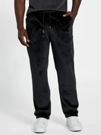 Jersey-sweatpants met gebonden fluweel