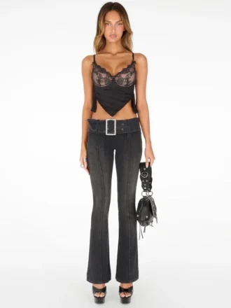Bootcut-jeans met riem