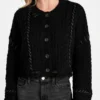 Kaori vest van wolmix met stiksels