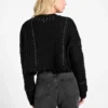 Kaori vest van wolmix met stiksels