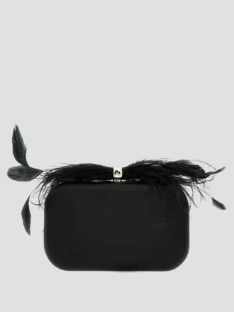 Keyah-clutch met veren aan de bovenkant