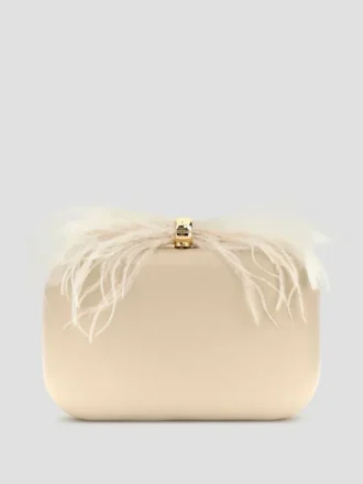 Keyah-clutch met veren aan de bovenkant