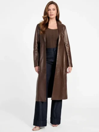 Lana leren trenchcoat
