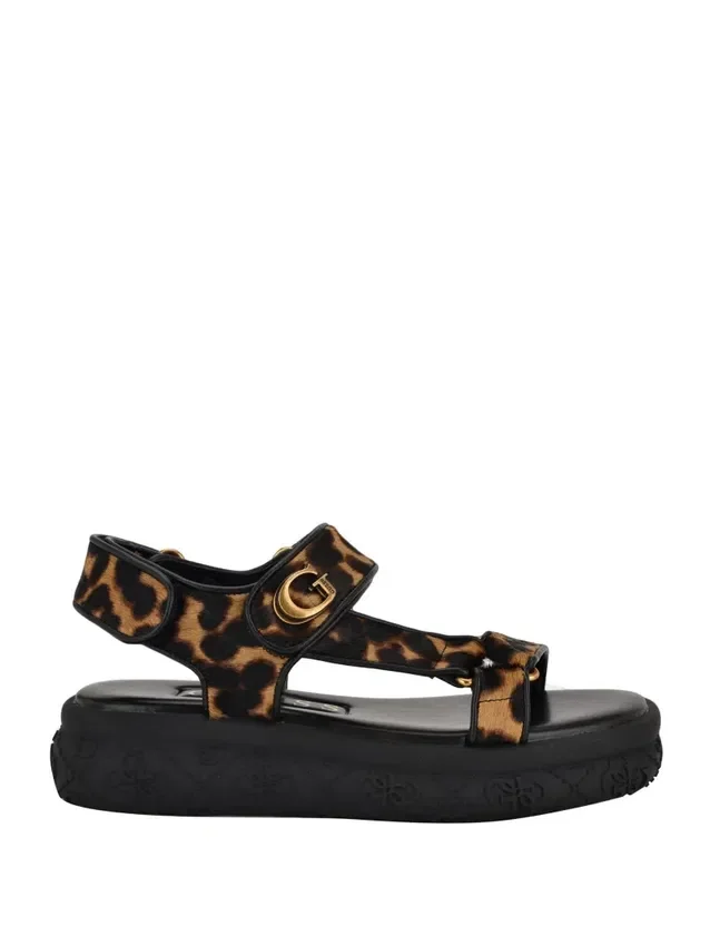 Lanara Sandalen met bandjes in luipaardprint Lanara Sandalen met bandjes in luipaardprint