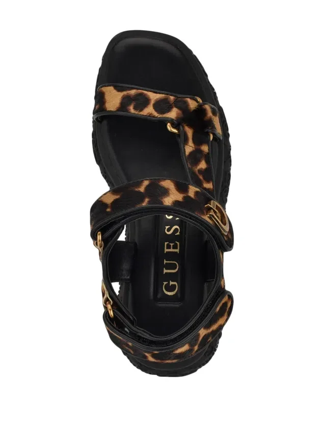 Lanara Sandalen met bandjes in luipaardprint Lanara Sandalen met bandjes in luipaardprint