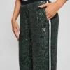 Lange rechte broek met mini-pailletten Lange rechte broek met mini-pailletten
