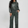 Lange rechte broek met mini-pailletten Lange rechte broek met mini-pailletten