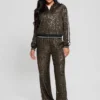 Lange rechte broek met mini-pailletten Lange rechte broek met mini-pailletten