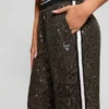 Lange rechte broek met mini-pailletten Lange rechte broek met mini-pailletten