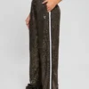 Lange rechte broek met mini-pailletten Lange rechte broek met mini-pailletten