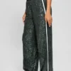 Lange rechte broek met mini-pailletten Lange rechte broek met mini-pailletten