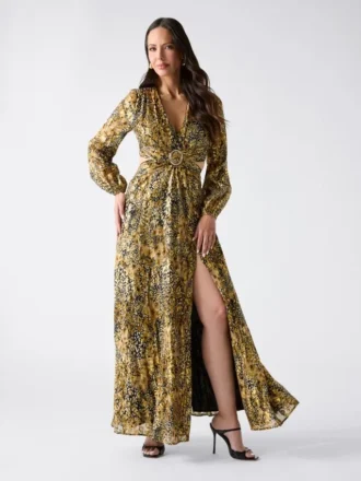 Leopard Allure maxi-jurk
