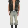 Leren gilet met studs Leren gilet met studs