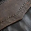Leren jas met kleurblokken