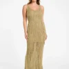 Lucky Lurex Net Maxi-jurk