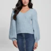 Madeline-trui met V-hals en textuur