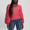 Madeline-trui met V-hals en textuur