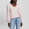 Madeline-trui met V-hals en textuur