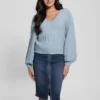 Madeline-trui met V-hals en textuur