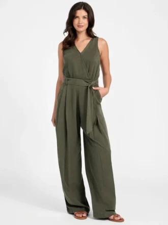 Madelyn mouwloze jumpsuit van twill