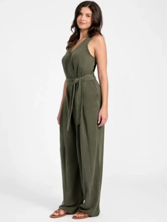 Madelyn mouwloze jumpsuit van twill