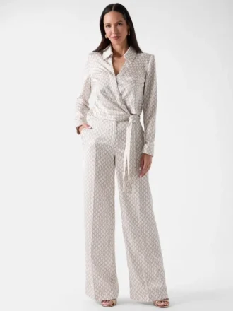 Marciano satijnen wikkelblouse met monogram