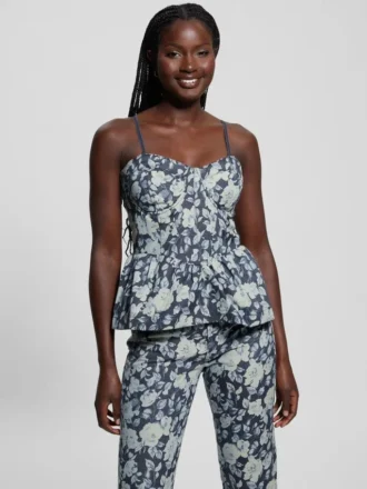 Margaux bloemenprint denim korset