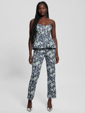 Margaux bloemenprint denim korset