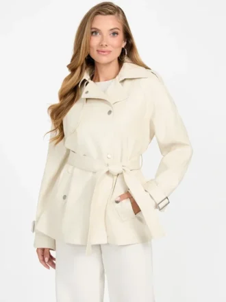 Marika korte trenchcoat van imitatieleer
