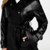 Marika korte trenchcoat van imitatieleer Marika korte trenchcoat van imitatieleer