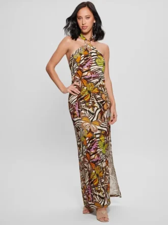 Maxi-jurk met ringprint