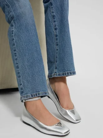 Metallic ballerina’s met enkelbandje