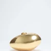 Metallic ovale clutch