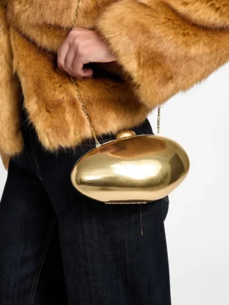 Metallic ovale clutch