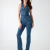 Mia Halter Denim Jumpsuit