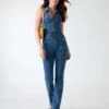 Mia Halter Denim Jumpsuit