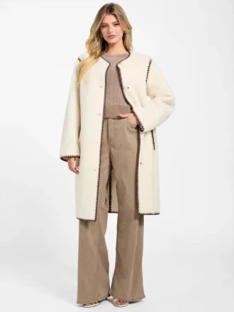 Mia Sherpa midi-jas