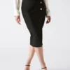 Midi-rok met Dalia-knopen Midi-rok met Dalia-knopen