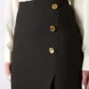 Midi-rok met Dalia-knopen Midi-rok met Dalia-knopen