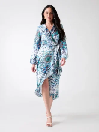 Mina gewikkelde jurk met print