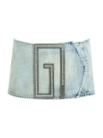 Mini-denimrok met riem