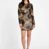Mini-jurk met pailletten in madeliefjesmotief