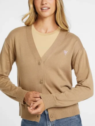 Mini-vest met driehoekjesmotief van zijde en wol
