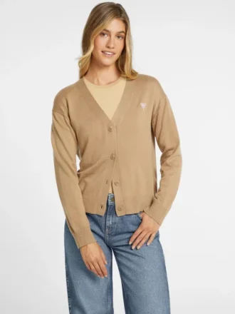 Mini-vest met driehoekjesmotief van zijde en wol