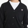 Mini-vest met driehoekjesmotief van zijde en wol Mini-vest met driehoekjesmotief van zijde en wol