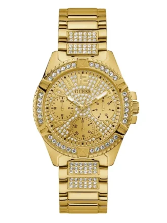 Multifunctioneel horloge in goudkleur met strass