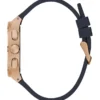 Multifunctioneel horloge in roségoudkleurig en marineblauw siliconen