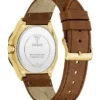 Multifunctioneel horloge in verschillende tinten en bruin leer Multifunctioneel horloge in verschillende tinten en bruin leer