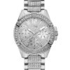 Multifunctioneel horloge in zilverkleur met strass-steentjes Multifunctioneel horloge in zilverkleur met strass-steentjes
