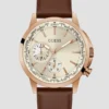 Multifunctioneel horloge met bruin leer Multifunctioneel horloge met bruin leer
